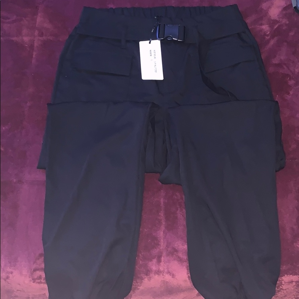 Black Buckled Pants